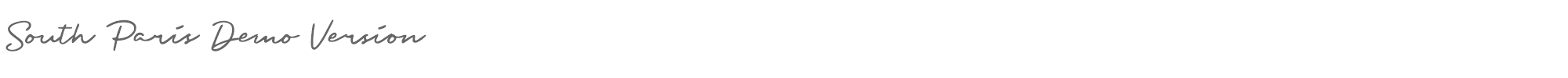 Sample characters South Paris Font